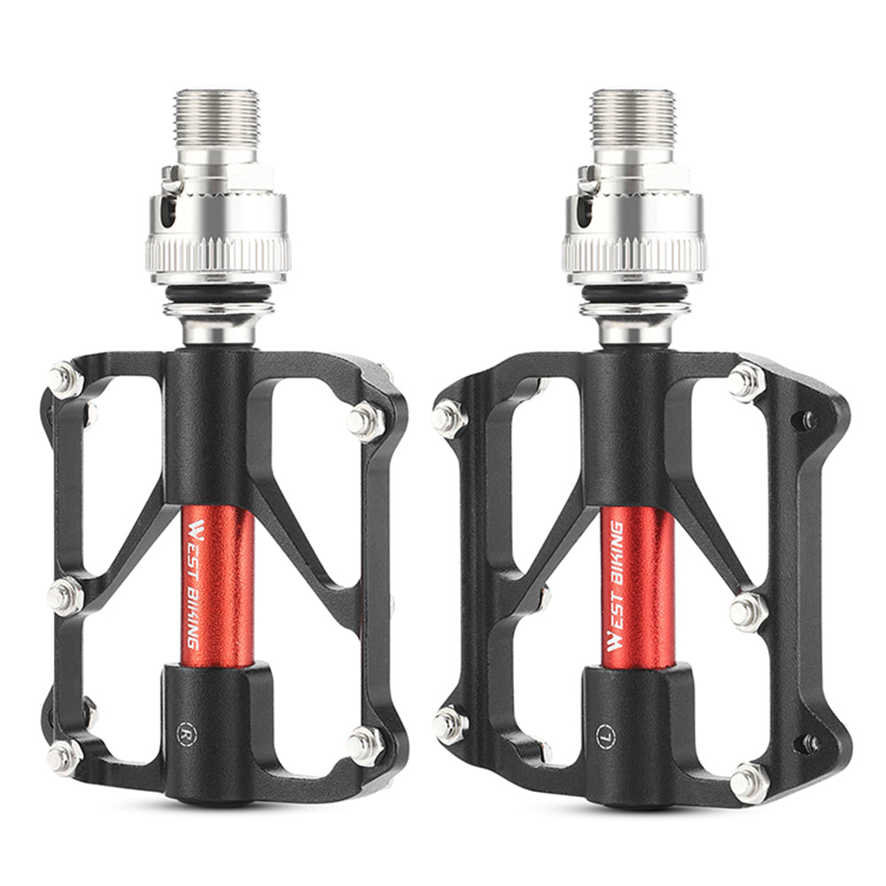 WEST BIKING YP0802118 1 Pair Bike Pedals 3-Bearing Aluminum Alloy MTB Bicycle Pedals WEST BIKING YP0802118 1 Pair Bike Pedals 3-Bearing Aluminum Alloy MTB Bicycle Pedals